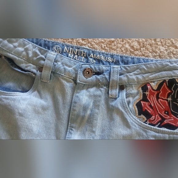 Embroidered Light Blue Ninth Hall Ambush Jeans - Picture 2 of 3